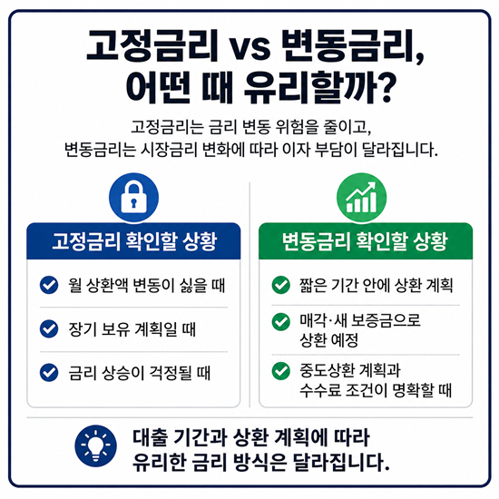 고정금리 vs 변동금리 비교