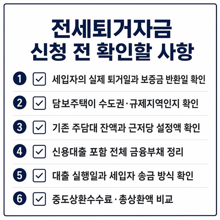 전세퇴거자금 신청 전 확인 사항 6가지 정리